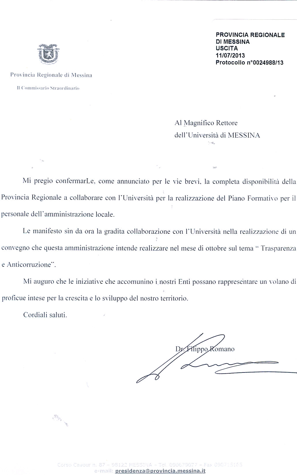 Come si scrive una lettera al rettore